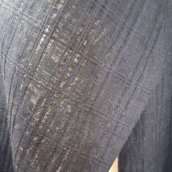 Jared Lang Shirt Mens Blue Subtle Plaid Button Front Preppy Semi-sheer Size M - Picture 9 of 16